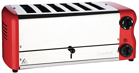 Rowlett Grille-pain 6 fentes avec grille sandwich et résistance supplémentaire Rowlett Esprit rouge, 2,6kW. 6 fentes. Rouge., CH188