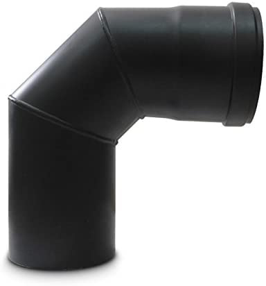 Pelletrohrbogen Bogen 90° Ofenrohrbogen Pelletbogen Rauchrohr Kaminrohr Durchmesser Ø 80mm schwarz Bogen 90° AdoroSol Vertriebs GmbH