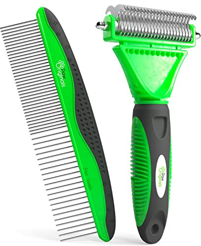 Hundekämme zum Entfilzen – Fellpflege, Haarausfall und Entfilzung, doppelseitiger Klingenkamm – entfernt lose Unterwolle, Knoten, Matten und verhedderte Haare – für Hunde und Katzen