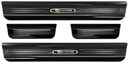 Avisa Mirror Black Inox door sill protectors compatible with Tesla Model S 2012-2016 & Facelift 2016- 'E-Power' - 4-pieces