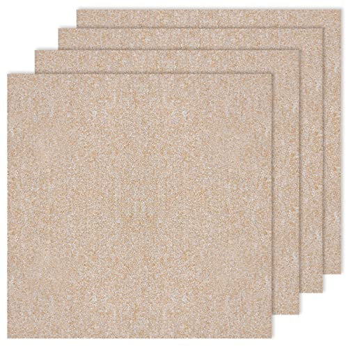 24 Tiles/64 sq Ft-Carpet Squares, Carpet Tiles, 0.24 Pile Height, Commercial Carpet Tiles, Non Adhesive Padded, Non-Slip, Easy DIY Installation