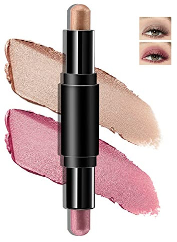 Boobeen 2-Ton-Lidschattenstift für die Augen, Metallic-Creme-Lidschattenstift, Buntstift, Glitzer-Augenaufhellerstift, Multi-Funktions-Lidschatten-Highlighter, langanhaltend