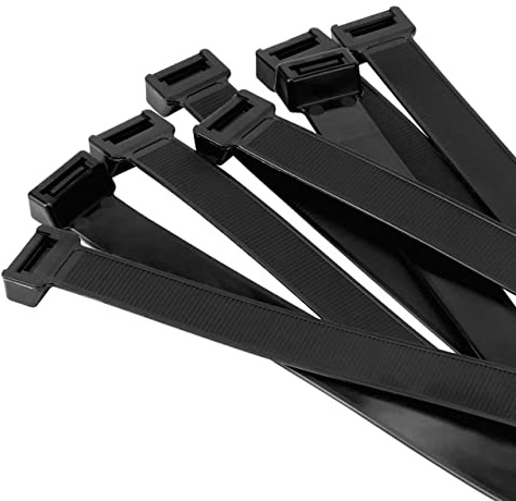 Armpow 40 inch Black Cable Zip Ties Heavy Duty 15 PACK, 440 LBS Ultra Exclusive Strong Plastic Wire Ties, Large Cable Ties Extra Long Tie Wraps, Indoor and Outdoor Use
