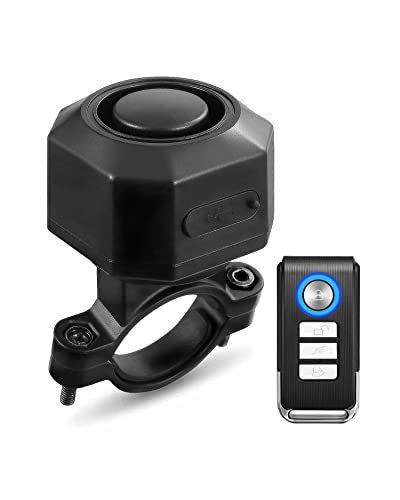 Zoiinet Bike Alarm with Remote, 110dB Wireless Anti-Theft Vibration Motorcycle Alarm, Door, Window & Vehicle Security Alarm System, Adjustable Sensitivity & Volume, USB-C, Waterproof, Programmable