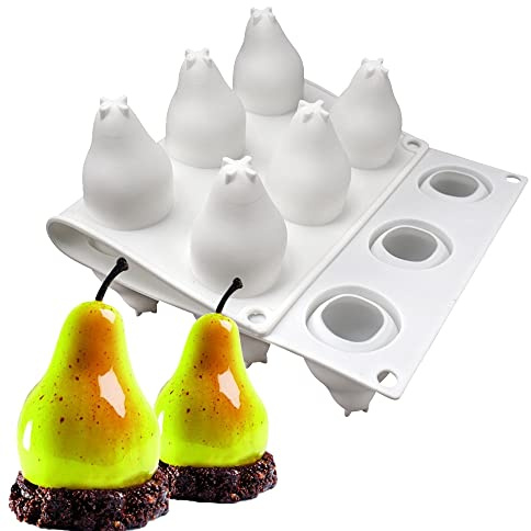 Silicone Mold Baking Pan Non-Stick Baking Pastry Chocolate Cake Dessert DIY Decoration Tools (Pear U_11.8x6.8x0.2 inch)