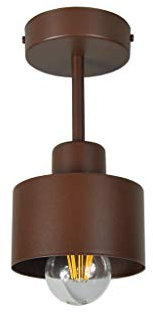 alfalux Lampe Deckenlampe LED 1 Flammig Deckenleuchte Metall E27 Geeignet Industriell Schlafzimmer Küche Wohnzimmer OST1010BR Braun