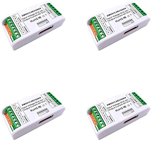 Spamietz 4X Mini 4 Canali DMX RGBW Decoder 16A RGB RGBW Striscia Controller DMX 512 Dimmer Driver per Luci DC9-24V