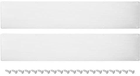 sourcing map 2pcs Placas de Protección para Puertas 6 x 30 Pulgadas Placa de Aluminio para Puerta Exterior O Puerta Trasera Evita Que La Puerta Sea Golpeada Color Plateado