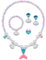 OSDUE Meerjungfrau Schmuckset Mädchen, Meerjungfrau Kinderschmuck Enthalten Halskette, Ringe, Armbänder, Ohrring, Meerjungfrau Kinderschmuck Set für Party Dress Up Geschenk (5 Stück)