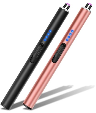 LcFun Electric Candle Lighters 2 Pack(Black & Rose Gold), LES-084