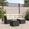 Faroom Balkon Ecklounge mit Stauraum Gartenlounge Klein Balkon Lounge Rattan Sofa Balkonsofa Kleiner Balkon Sitzecke Balkon Loungemöbel Gartensofa Ecksofa Balkonmöbel Schwarz und Creme 5-tlg-Type-521