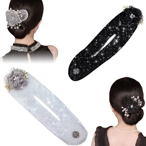 Tyafzzn Flower Hair Bun Roller, Ball Hair Clip, Deft Bun Maker, 2024 Neuestes Twist Hairstyle Dutt Haarschmuck Bun Hair Clip, Fauler Lockenwickler Haarknoten Maker Haarknotenmacher for Women and Girls