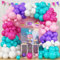HILAVO Rosa Lila Türkis Weiß Luftballon Girlande 130 Stück Pastell Pink Lila Türkis Party Latex Ballons Girlande für Mädchen Meerjungfrau Geburtstag Hochzeit Anime Babyparty Geburtstag Party Deko