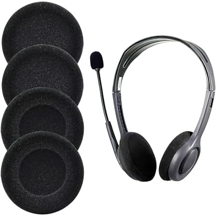 4 Stück,Premium ErsatzOhrpolster Set für Logitech H330, H340, H390, H600, H609, H760 Kopfhörer, Schwarz