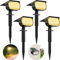 WELALO Luces Solares LED Exterior Jardin, 57 LED Focos Exterior Solares Blanco Calido 3000K 3 Modos Impermeable IP65 Lampara para Caminos Patio Césped【4 Piezas】