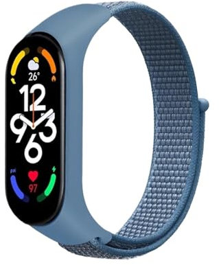 GerRit Uhrenarmbänder kompatibel mit Band 6 7 NFC Smart Watch Sport Handgelenk Nylonschlaufenarmband kompatibel mit Band 7 6 5 4 3 Armband(Cape Blue,For band 5)