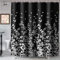 IGINOA Duschvorhang 180x200 Schwarz Antischimmel Badevorhang Shower Curtains Wasserdicht Blumen mit ösen Motiv Schimmelresistent Weiß Badewanne Vorhang Pflanzen Waschbar Muster Duschborhang