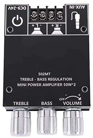 Rtxbvg Subwoofer Amplifier Board -502MT Bluetooth 5.0, 2.0 Channel High Power Audio Stereo Amplifier Board, 2X50W Bass Amplifier
