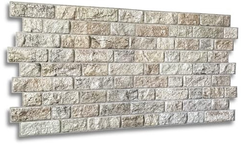 6m² - 15 Stück, 3D PVC Kunststoff Wandpaneel Steinoptik – Flexibel & Zuschneidbar – PVC Dekopanel – Vintage Mauer Design – Wohnzimmer, Küche, Schlafzimmer, Bad