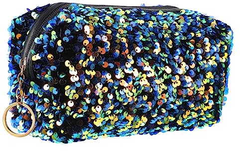 FONDOTIN Kosmetiktasche Reise Paillettenbesetzte Quadratische Make up Tasche Leicht Und Geräumig Mit Reißverschluss Multifunktional Als Kulturbeutel Für Damen Unterwegs