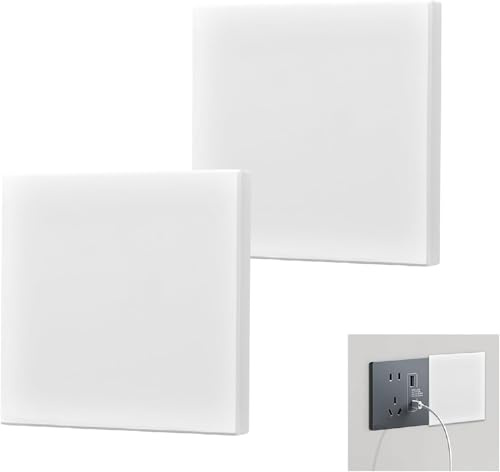 2 cubiertas ciegas empotradas de 86 x 86 mm, para enchufes o interruptores no utilizados, color blanco, ajuste perfecto y duradero, fácil montaje para el hogar y la oficina