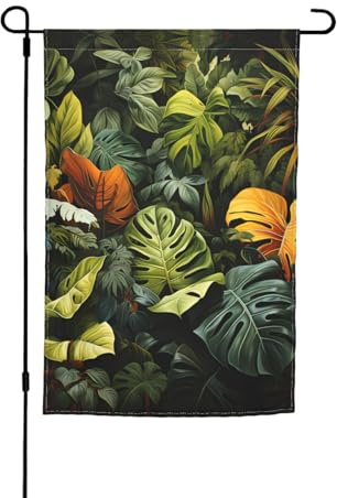 TYUMH Bandiera decorativa da giardino con foglie di palma tropicale, 30,5 x 45,7 cm, per l'uso in cortili, giardini, vasi di fiori e balconi