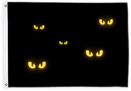 Drapeaux noirs effrayants pour l'extérieur, Halloween, drapeaux noirs et jaunes avec bannière en corde, décoration d'extérieur résistante à la décoloration pour balcon, terrasse, jardin, entrée