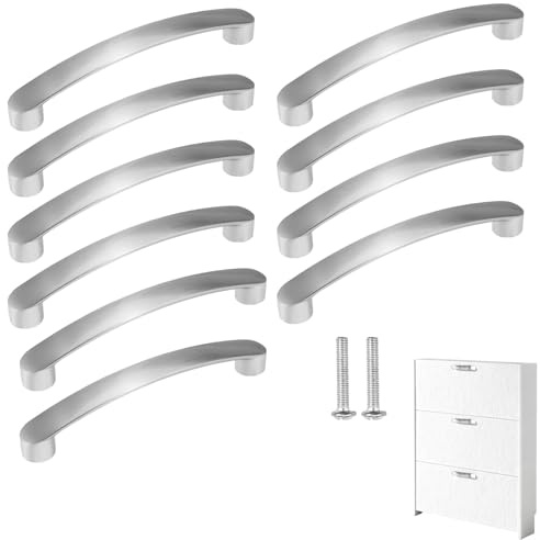ChAusa 10 Stück Griffe Küchen Schränke mit 20 Schrauben, 96mm Lochabstand | Schubladengriffe set, Schrankgriffe mit Schrauben und Installationswerkzeugen, für Küchen Schubladen Schrank