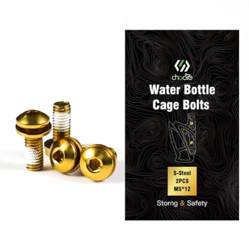 CNCLOL Flaschenhalter Schrauben, M5 Getränkehalter Schrauben, M5x12mm Trinkflaschenhalter Schrauben für MTB/Rennrad/Mountainbike/E-Bike (Gold/Rot/Blau/Orange/Grün/Bunt)