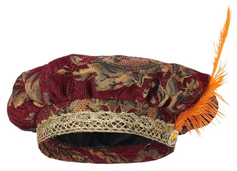 yybng Mittelalterlicher Hut Für Herren,Renaissance Cosplay Kostüm Kopfschmuck | Tudor Barett mit Kapuze für Herren,für Erwachsene Faschingsumzug Fotoshooting Mottoparty Veranstaltung