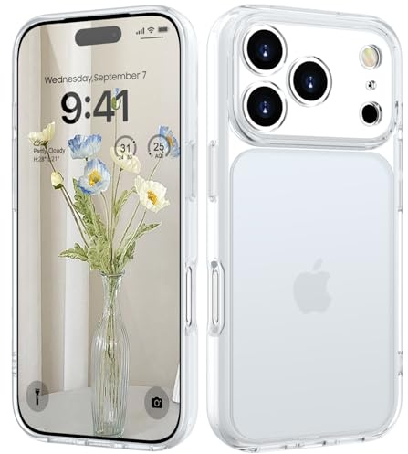 HGH für iPhone 17 Pro Hülle, Matte Weiß | Vollständiger Kameraschutz Stoßfest Kratzfest Anti-Fingerabdruck Transluzente Rückseite Matt Handyhülle für iPhone 17 Pro
