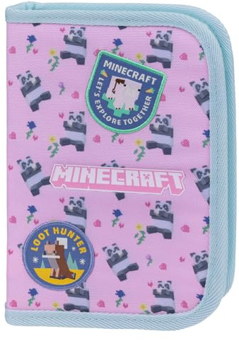 Baagl Federmäppchen Schulmäppchen Schreibwaren Mädchen - Minecraft Panda | Schüleretui, Federtasche, Federmappe für Schreibwaren und Federpenal bieten als Etui viel Platz für den Schulalltag.