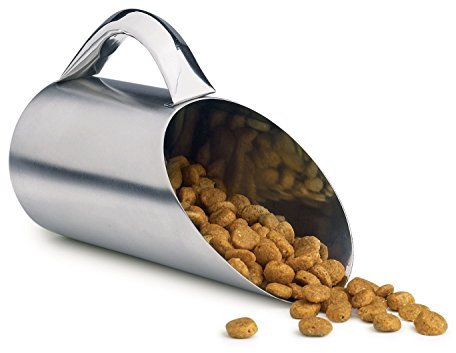 Pet Studio Haustierschaufeln aus Edelstahl mit mattem Finish – praktische Schaufeln für Trockenfutter von Hund und Katze – 14,3 cm, 340 ml