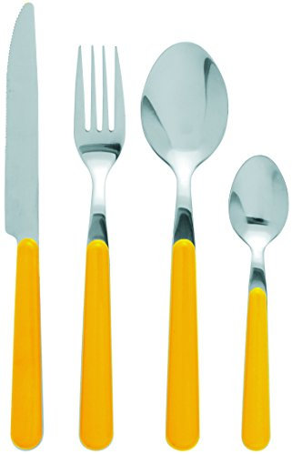 Excelsa Jolly Servizio 24 Posate, Acciaio Inossidabile, Giallo, unità
