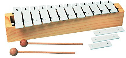 Goldon Metallophon 12+3 weiß, Metallophon, Percussion Instrument, Metall, Tannenholz, 2 Holzschlägeln