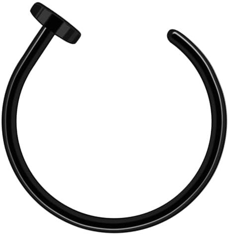Soul-Cats Nasenpiercing Nasenring Fake Piercing Ring Hufeisen, Farbe: Schwarz;Durchmesser: 8 mm