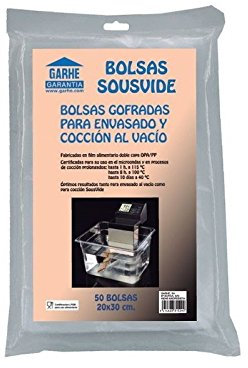 50 Bolsas gofradas para coccion y envasado al vacio 20x30 sous vide