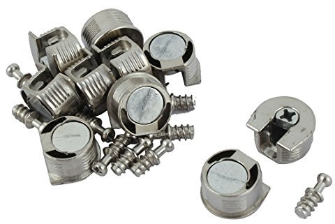 sourcing map Bodenträger Regalträger 20mm Gewinde Cam Lock Legierung Regal Halterung Halterung Ohrstecker Pin 100