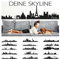 Wandora Wandtattoo Skyline Bremen I schwarz (BxH) 100 x 19 cm I Wohnzimmer selbstklebend Sticker Aufkleber Stadt Städte der Welt Wandsticker Wandaufkleber W1366