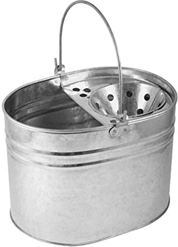 Wheels N Bits HEAVY DUTY METAL MOP BUCKET GALVANISED STRONG 14 LITRE CAPACITY FOR CLEANING NEW
