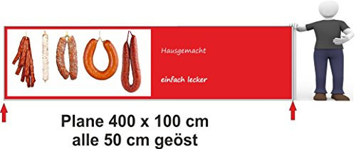 Werbebanner 400 x 100 cm Wurst