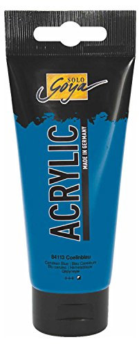 Kreul 84113-Solo Goya Acrylic, Tubo Blu ceruleo, Pittura acrilica cremosa e Versatile in qualità da Studio, a Base d'Acqua, ad Asciugatura Rapida e Opaca, Colore Coelin Blue, 100 ml, 84113