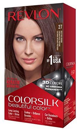 Revlon – Colorsilk Beautiful Color, Coloración Capilar Permanente, con Keratina y Aminoácidos, Color Intenso, Larga Duración, Sin Amoníaco, Resultado Natural, Tono 27 CASTANO CALIDO PROFUNDO