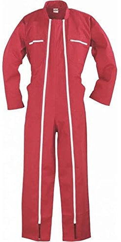 Sacla - Tuta da lavoro da uomo, 2 zip, in policotone, rosso, 245 g/m2 Colore: rosso XXL