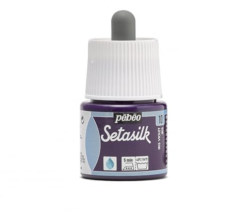 PEBEO Setasilk Iris Violet 45 ml Bottle - Silk paint - 45 ml Pipette cap bottle - Iris Violet