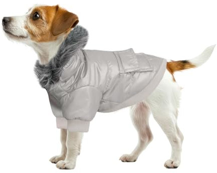 Namsan Pet Puppy Dog wasserfeste Kleidung und Winddichte Kapuzen Winter warme Kleidung Mantel Outwear -Grau -Medium