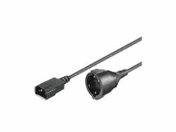 Microconnect - 2m C14 -schuko 2m C14 Coupler schwarz - Kabel (Stecker/Buchse, C14 Coupler, rechts, schwarz)