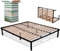 Evergreenweb - Sommier lit Pliable Double 140x190 cm orthopédique Haut 35 cm- sommier à Lattes en Bois de Etre renforcé - avec 6 Pieds Amovible