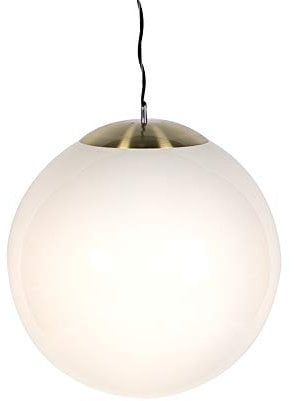 Qazqa - Modern Skandinavische Hängelampe I Pendellampe I Pendelleuchte Opalglas 50 cm - Ball 50 I Wohnzimmer I Schlafzimmer - Kugel I Kugelförmig - LED geeignet E27