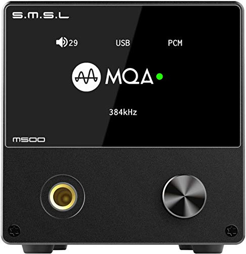 S.M.S.L M500 DAC Headphone Amplifier Supports MQA Decoding ES9038PRO D/A Chip USB Uses XMOS XU-216 with Remote Control (Black)